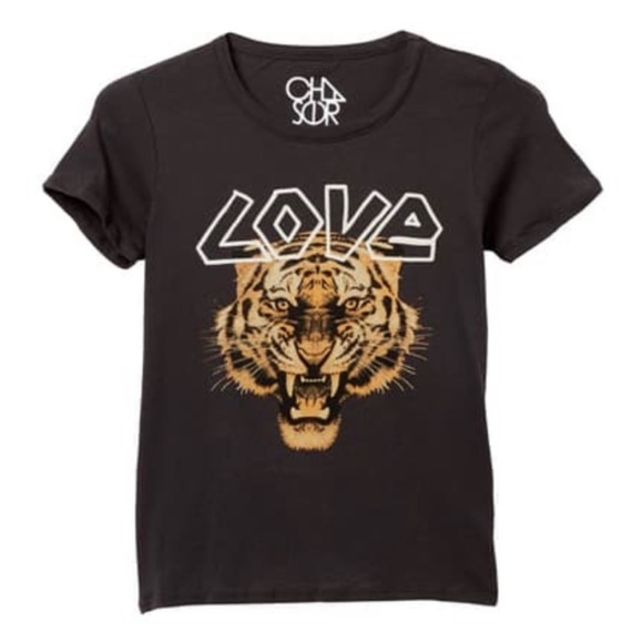 Chaser Tops - Chaser Love Tiger Graphic Vintage Wash tee NWT